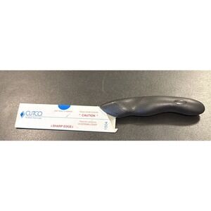 Cutco Cheese Knife #1504 KP Black Comfort Grip Handle Serrated Blade Edge USA